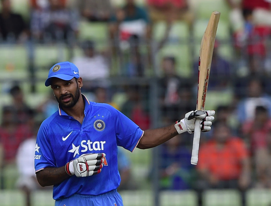 Shikhar Dhawan struck seven fours in his 53 during 2nd ODI between Bangladesh and India at the Sher-e-Bangla National Cricket Stadium in Mirpur on Sunday.