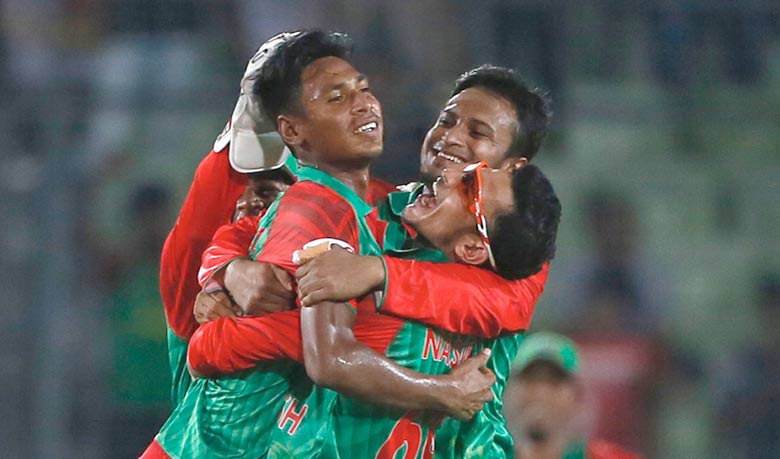 Mustafizur Rahman struck in the first over, Bangladesh v India, 2nd ODI, Mirpur, June 21, 2015. Photo: espncricinfo