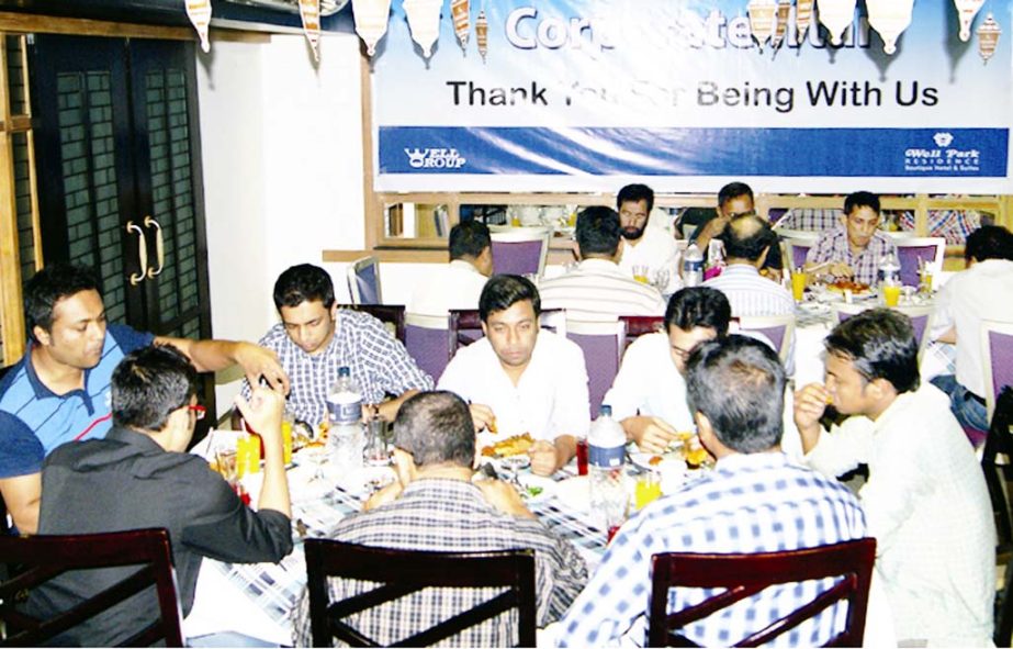 Wellpark Residence arrange an Ifter party for the honour of Senior official of Corporate House at the Mohara Garden Restaurant on Saturday. Managing Director of Well group Sirajul Islam Kumu was present as Chief Guest.