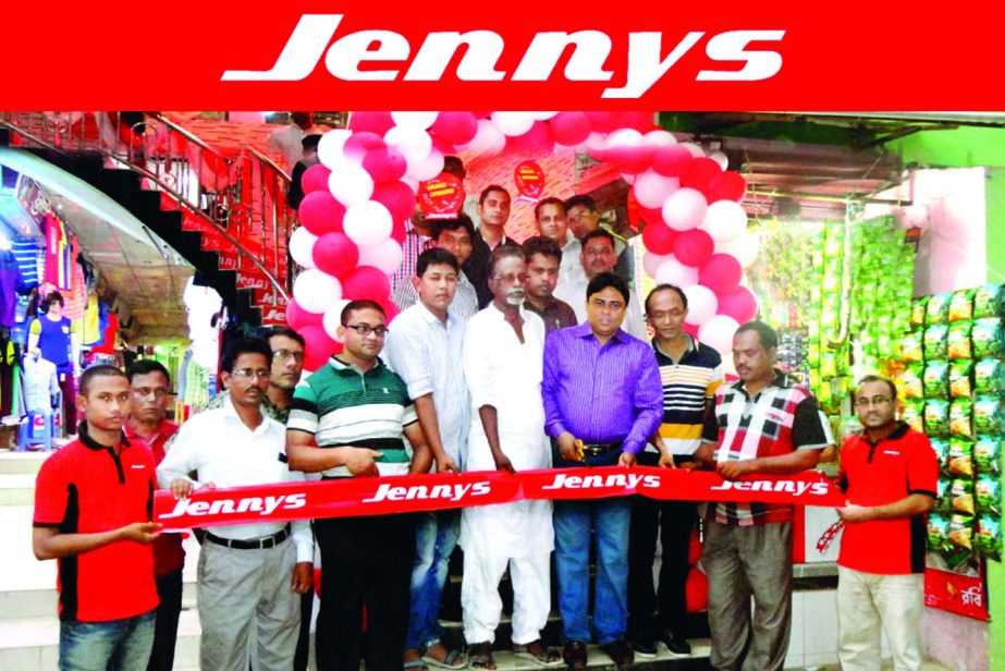Md. Mosaraf Hossain, General Manager of Jenny's Group, inaugurating new outlet at Nahar Plaza in Manikganj recently.