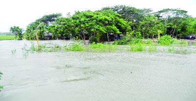 BARGUNA: Baliyatoli village has been flooded as dam collapsed on Monday.