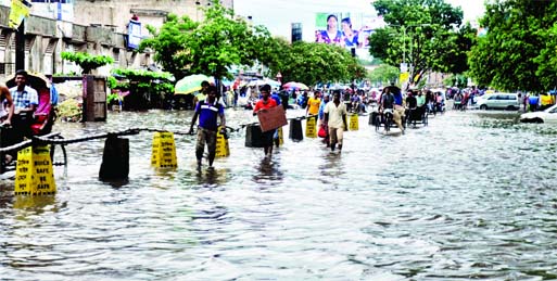 Waters everywhere: City streets turned into canals following Thursday's incessant rains.