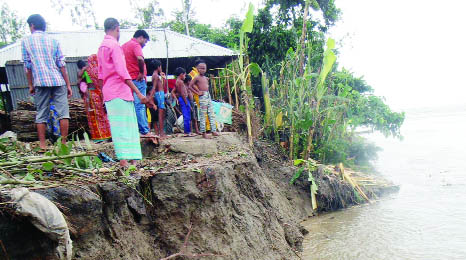 BOGRA: Jamuna River erosion has devoured major portion of Ragunathpur Village in Dhunot Upazila in Bogra recently .
