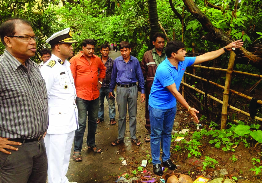 Head of Waste Management Department of Dhaka South City Corporation Captain Rakib along with others visited mini waste depot at Azimpur area in the city on Saturday.