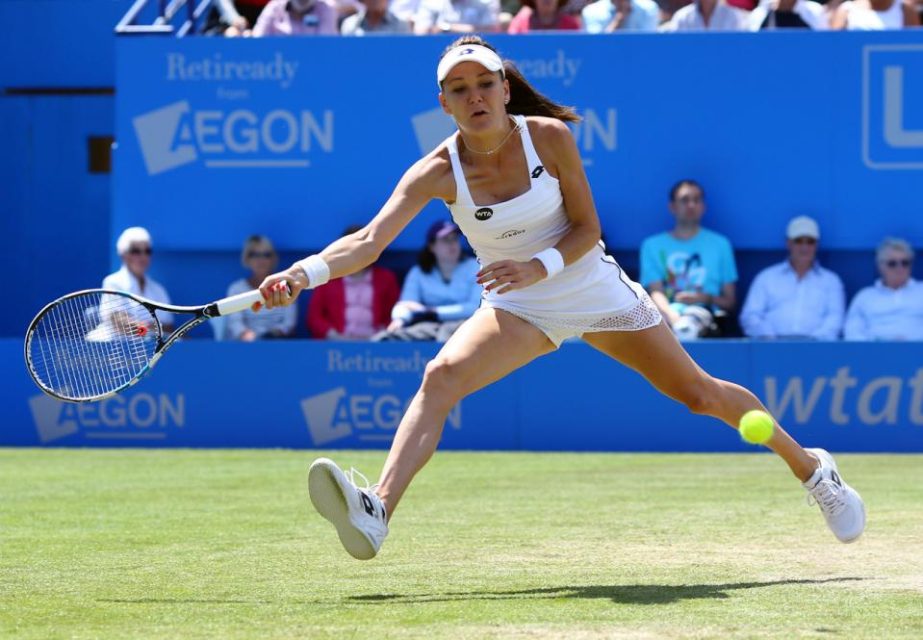 Poland's Agnieszka Radwanska in action during her victory over Sloane Stephens of the United States during day seven of the international women's tournament at Eastbourne, England on Friday.