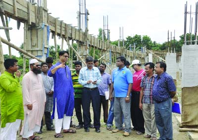 DINAJPUR: Whip of the Jatiyo Sangsad Iqbalur Rahim MP visiting construction works of Dinajpur Stadium on Friday.