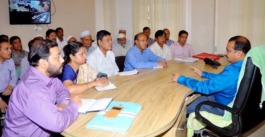 CCC Mayor AJM Nasir Uddin hold a meeting with section chiefs of the Corporation yesterday.