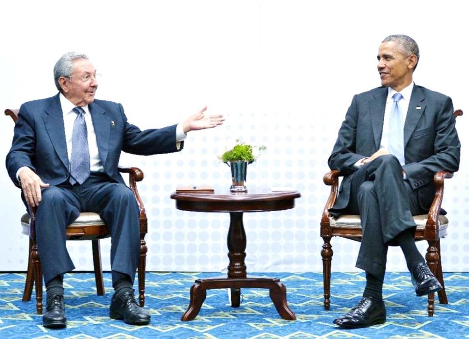 Cuban President Raul Castro and his US counterpart Barack Obama held a historic meeting in Panama in April 2015, the first between US and Cuban leaders since 1956 .