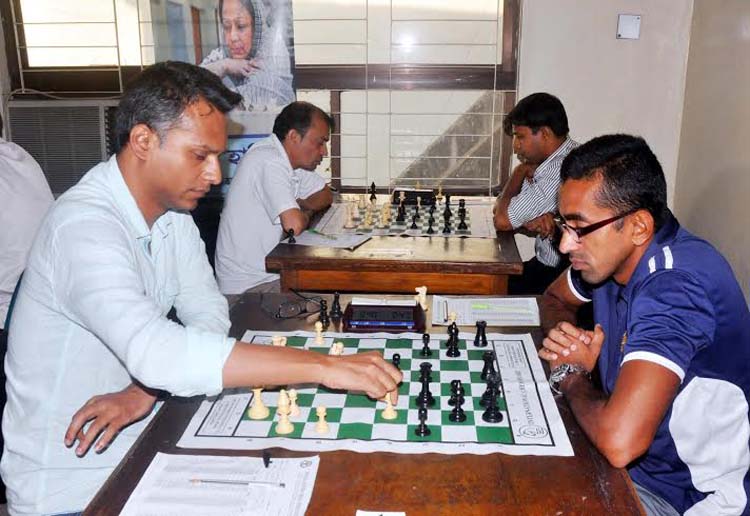 A view of the Walton International Rating Chess Tournament at the Bangladesh Chess Federation hall-room on Thursday.