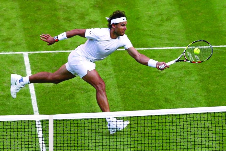 Spain's Rafael Nadal was knocked out in the second round of the men's singles competition at Wimbledon, beaten 7-5, 3-6, 6-4, 6-4 by Dustin Brown of Germany on Thursday.