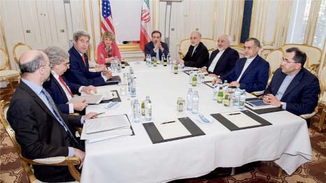 Global powers and Iranian team seen during nuclear talks in Vienna.