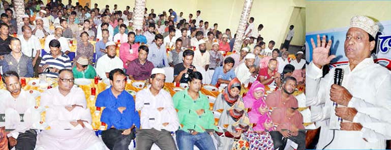 Vice Chairman of BNP and former Minister Abdullah- al Noman addressing an Iftar and Doa Mahfil arranged by Zia Supporters Ghosti of North Kattali at a community centre in Kattali area as Chief Guest on Tuesday.