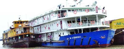 BARISAL: One of the BIWTC Eid special vessels MV Bangali.