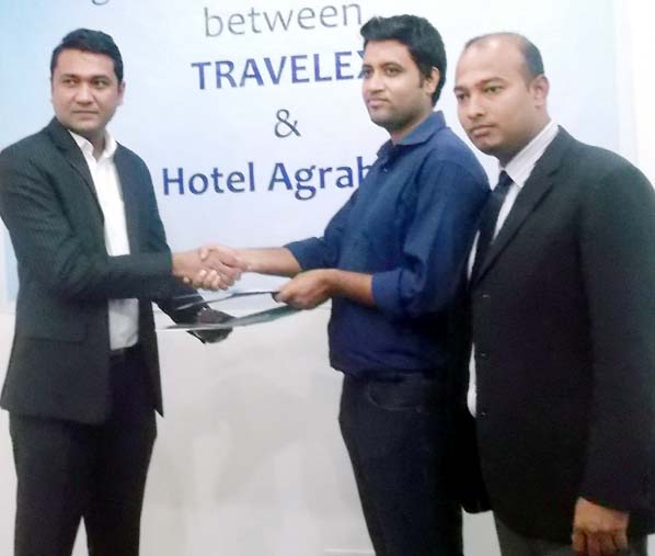 A corporate agreement was signed between the management of city's posh Hotel Agrabad and Tour Operator company- Travelex on Saturday at hotel office. Senior Manager Md.Iftikhar Safi , Assistant Manager Parvez Chowdhury of Hotel Agrabad and the Chief E