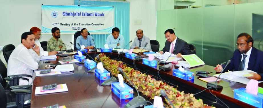 Akkas Uddin Mollah, Chairman of the Executive Committee of Shahjalal Islami Bank Limited, presiding over the 627th EC meeting at its head office recently.