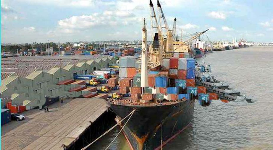 A view of imported container at Chittagong Port