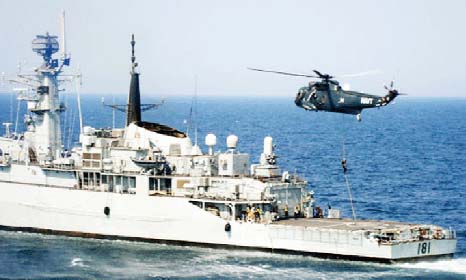 A US navy ship seen at a base in Yokosuka.