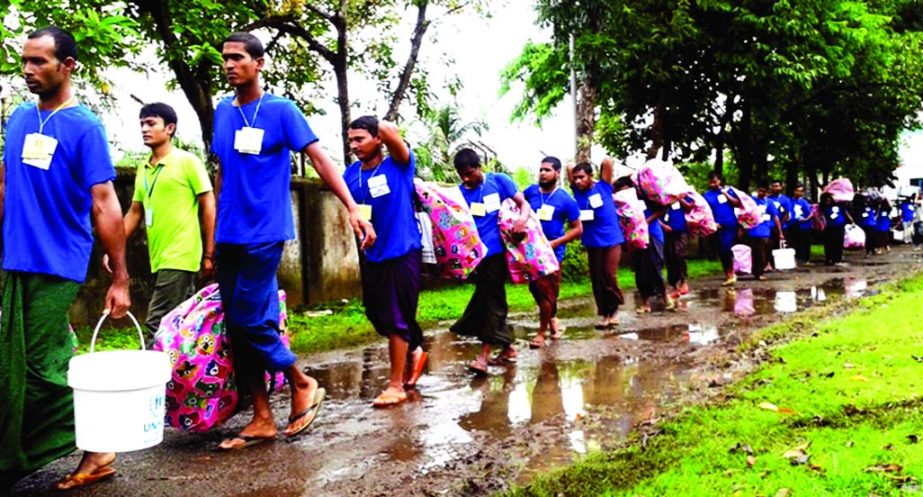155 migrant Bangladeshis, who returned recently from Myanmar sent them homes after scrutiny by the Cox's Bazar police on Friday.