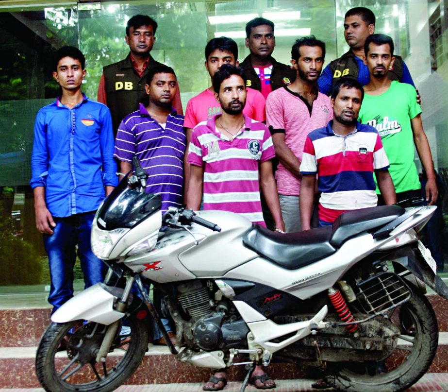 DB Police rescued a businessman and arrested seven suspected kidnappers from city's Topkhana Road with a motorcycle from their possession on Saturday.