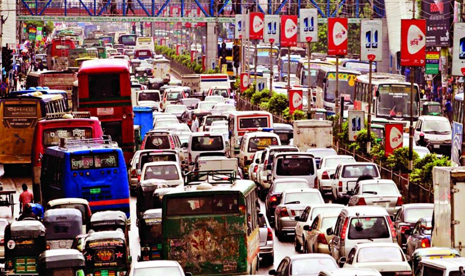 MONDAY'S BANANI SCENARIO: City traffic gridlock is back with Eid holidays over. The incessant rains, however, made the situation worse.