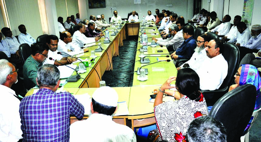 MA Yousoof, Managing Director of Bangladesh Krishi Bank, speaking at a preparatory meeting to observe the National Mourning Day- '15 August' with due respect at the bank's head office on Tuesday. All high ups of the bank were present.