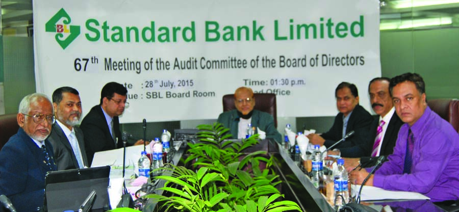 SS Nizamuddin Ahmed, Chairman of the Audit Committee of Standard Bank Limited, presiding over the 67th committee meeting at its head office on Tuesday.