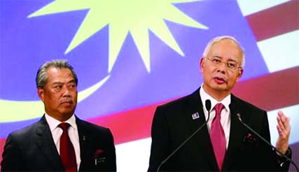 Prime Minister Najib Razak, right, dismissed Muhyiddin Yassin, left, on Tuesday. Reutersphoto