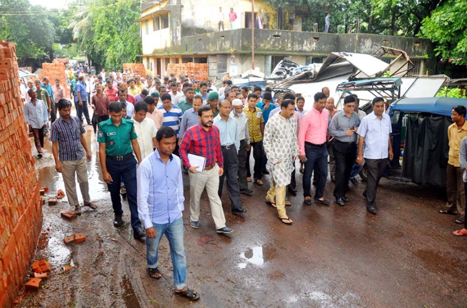 CCC Mayor AJM Nasir Uddin visiting different areas in Chittagong City Corporation yesterday.
