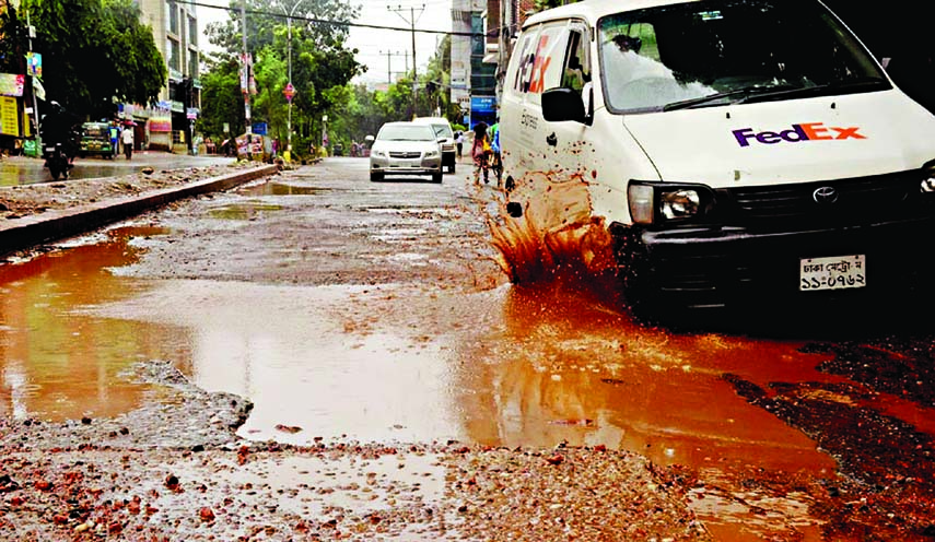Motorised vehicles struggle through the pothole-strewn road and incessant rain adds to the woes of the pedestrians as well as passengers. The situation remains the same for long but the authority concerned seemed to be blind to mitigate the sufferings of
