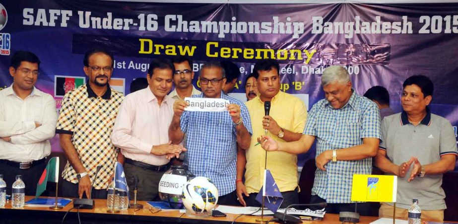 The draw ceremony of the SAFF Under-16 Championship was held at the conference room of the Bangladesh Football Federation House on Saturday.
