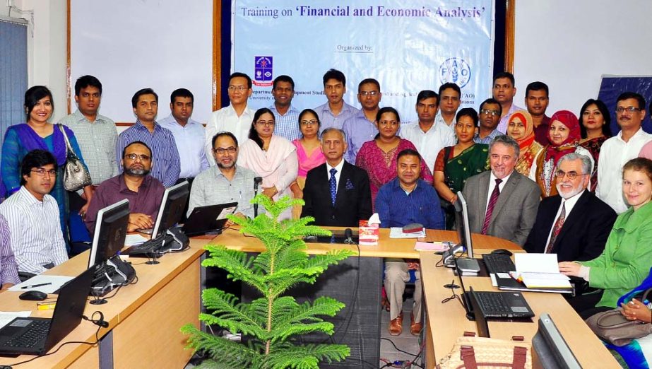 Dhaka University Vice-Chancellor Prof Dr AAMS Arefin Siddique is seen at the inauguration programme of a 12-day long training program on "Financial and Economic Analysis" jointly organized by the Department of Development Studies of the University, and