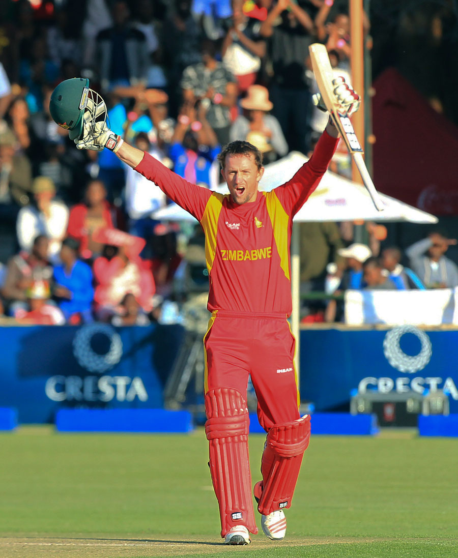 Craig Ervine smashed a 108-ball 130 during the 1st ODI between Zimbabwe and New Zealand at Harare on Sunday.