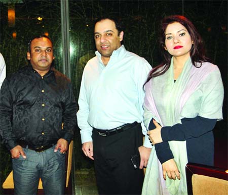 Woman Entrepreneur Fiona Hosein (right), owner of the Steak House, Managing Editor of The New Nation and Managing Director of Ittefaq Holdings Arshad Hosein (centre) and Director of BCB Naimur Rahman Durjoy, MP at the Steak House in Gulshan on Sunday last