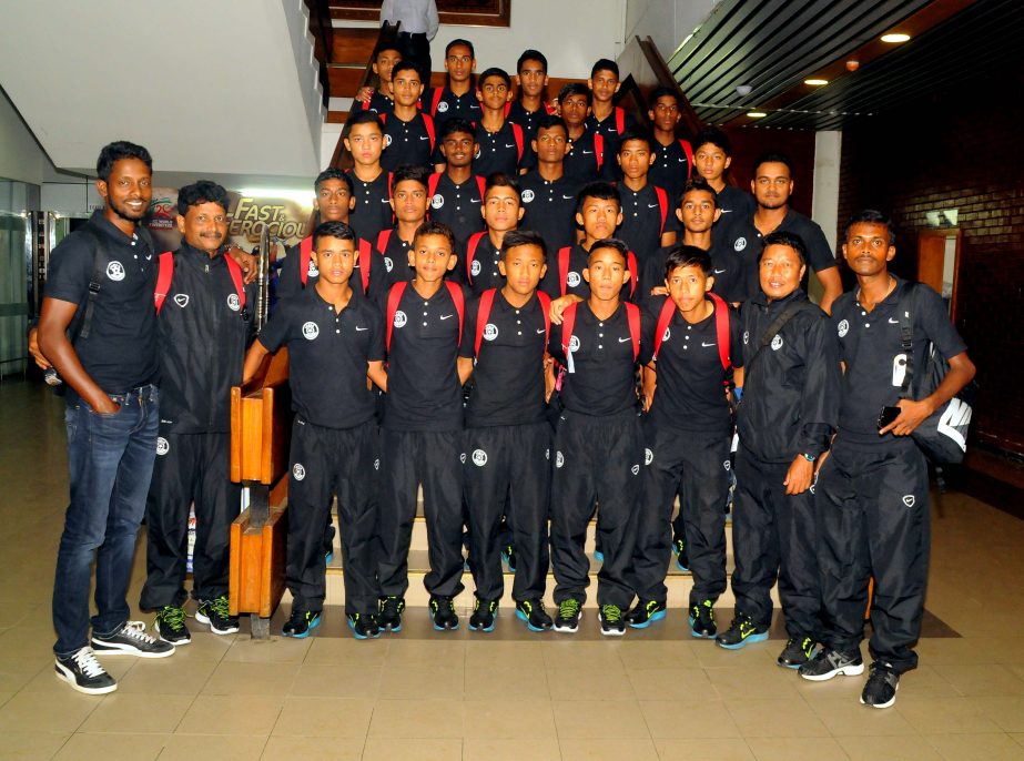 Indian Under-16 National Football team arrived at the Hazrat Shahjalal International Airport on Thursday.