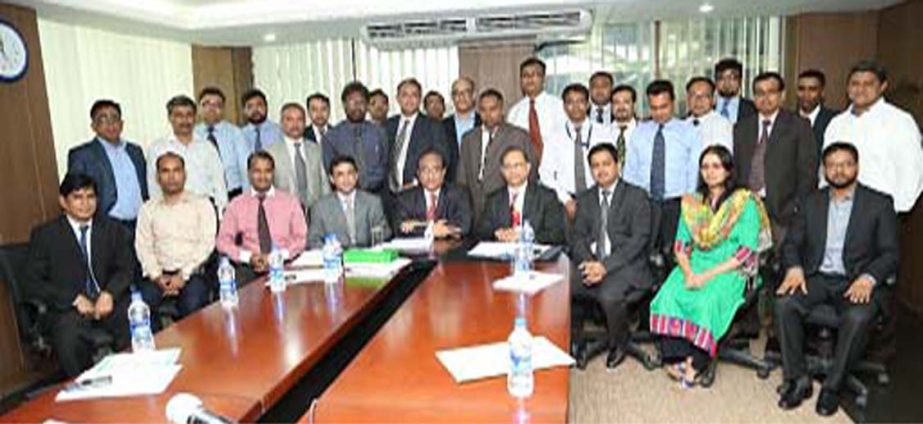 Khondker Fazle Rashid, Managing Director of Premier Bank Limited, inaugurating a meeting of "Cards and Payments Association of Bangladesh" at the bank's head office on Thursday. CPAB President Omar Faruque Bhuiyan and all heads of cards of all commerci