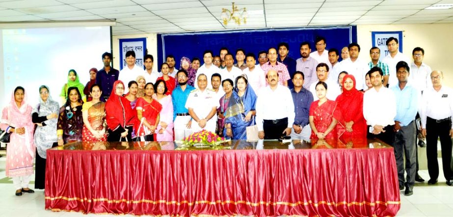 Chairman of Chittagong Port Authority Riar Admiral Nizamuddin Ahmed is seen at a reception ceremony given to the teachers of Port Authority Woman College and Port Authority College for achieving 100 per cent pass in Higher Secondary Certificate (HSC) Exam