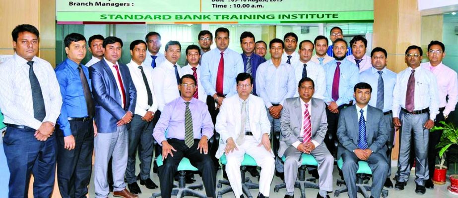 Md Nazmus Salehin, Managing Director of Standard Bank Limited, poses with the participants of a two-day long workshop on "Managerial Competence Development" of branch managers at its training institute recently.