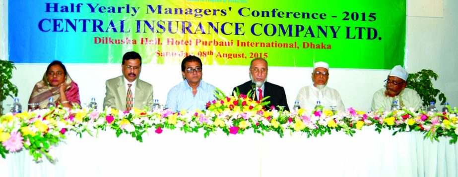 Md Nurul Islam, Chairman of Central Insurance Company Ltd, inaugurating "Half Yearly Branch Managers' Conference-2015" at a city hotel recently. All executives of the company were present.