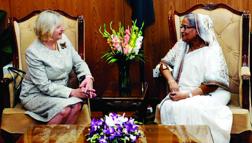 Outgoing Ambassador of Slovenia to Bangladesh Darja Bavdaz-Kuret called on Prime Minister Sheikh Hasina at the latter's NEC building office in the city on Tuesday.