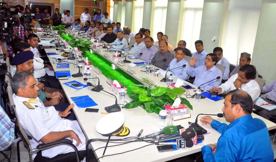 CCC Mayor AJM Nasir Uddin exchanging views with the heads of government, non-governmen and autonomous bodies yesterday.