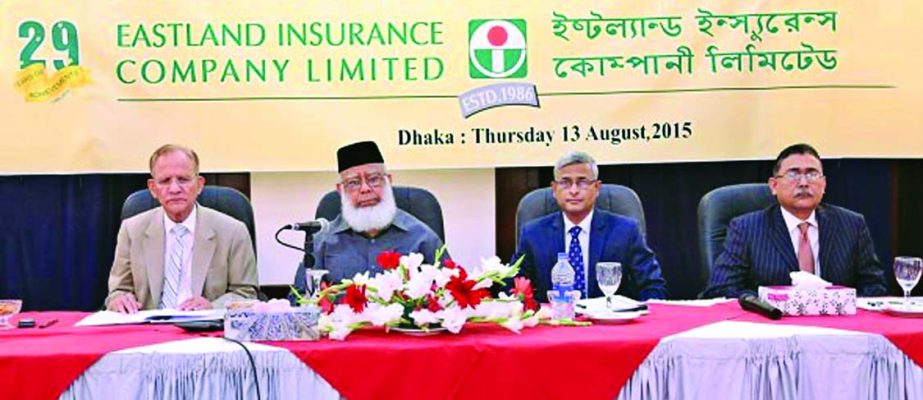 Mahbubur Rahman, Chairman of Eastland Insurance Company Limited, inaugurating its "Half-Yearly Conference-2015" at a Convention Centre in the city on Thursday. Executive Vice Chairman Ghulam Rahman, CEO Arun Kumar Saha and Director General Service Brig