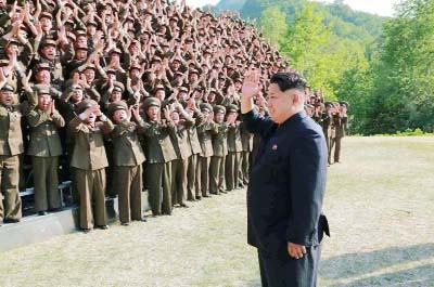 North Korean leader Kim Jong-Un inspects the command of Korean People's Armu (KPA) large combined unit 264, at undisclosed place.