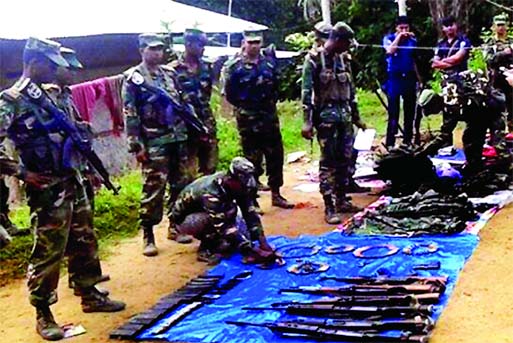 Five activists of JSS (MN Larma faction) were killed in a clash with security forces in Rangamati's Baghachharhi Upazila early on Saturday. Huge arms, ammo, army uniforms were also recovered from the spot. Banglar Chokh