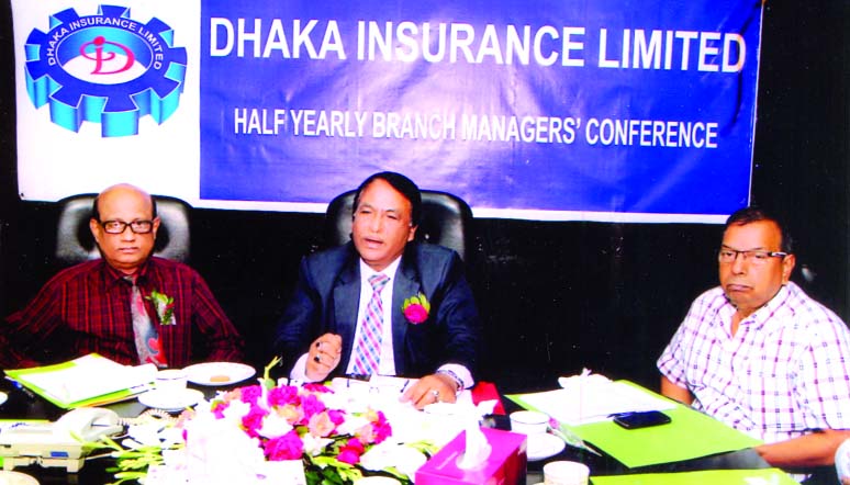 AQM Wazed Ali, Managing Director of Dhaka Insurance Limited, presiding over the "Half Yearly Branch Managers Conference-2015" at its head office on Thursday.