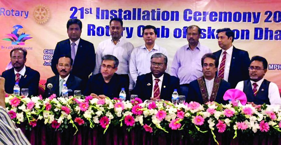 The 21st installation ceremony of Rotary Club of Eskaton, Dhaka was held at the Kurmitola Golf Club in Dhaka Cantonment on 14th August. Among others, Justice Mamnoon Rahman and Board of Director of the Club DG SAM Showkat Hossain were present as chief and