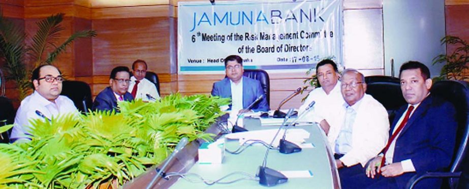 Shaheen Mahmud, Chairman of the Risk Management Committee of the Board Directors of Jamuna Bank Limited, presiding over the 6th meeting at its head office recently. Directors Md Belal Hossain and Md Hasan and Managing Director Shafiqul Alam were present.