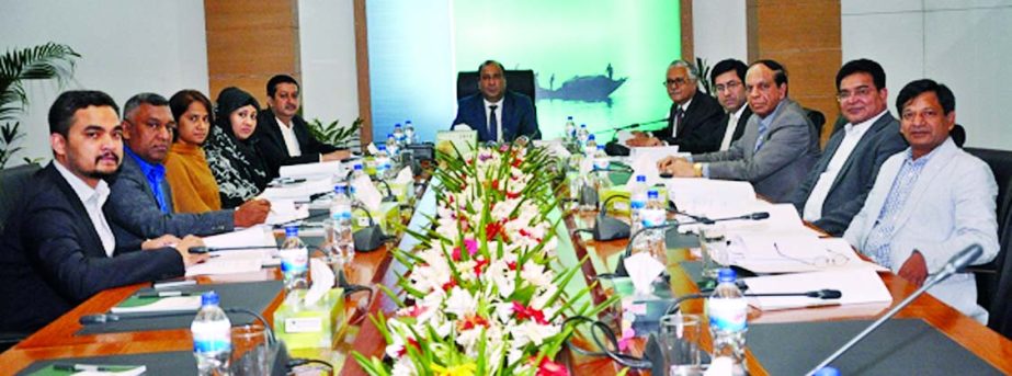 Humayun Kabir, Chairman of the Board of Directors of Modhumoti Bank Limited, presiding over the board meeting at its head office on Thursday.