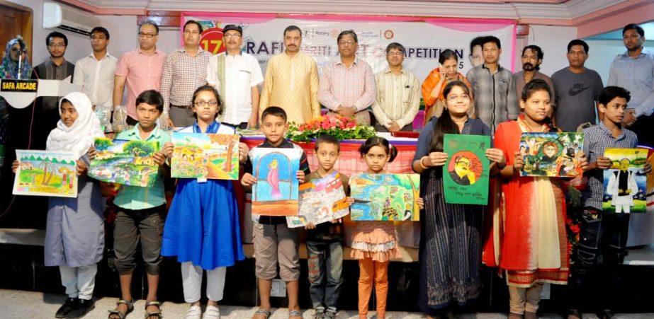 The 17th Rafi Smriti Art Competition was held in the port city yesterday. CCC Mayor AJM Nasir Uddin and other guests seen with the painters .