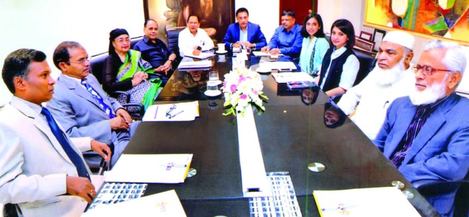 Abdullah Al-Mahmud (Mahin), Chairman of Crystal Insurance Company Ltd, presiding over its 66th board of directors meeting at the company's board room in the city recently.