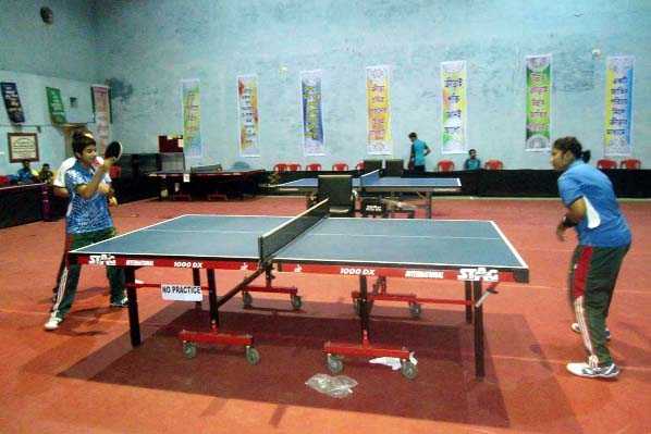 A view of the South Bangla Bank Limited 3rd National Junior Table Tennis Championship at the Dinajpur Gymnasium in Dinajpur on Tuesday.